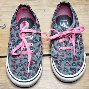 Toddler Leopard Print Vans (Pink & Blue on Gray)